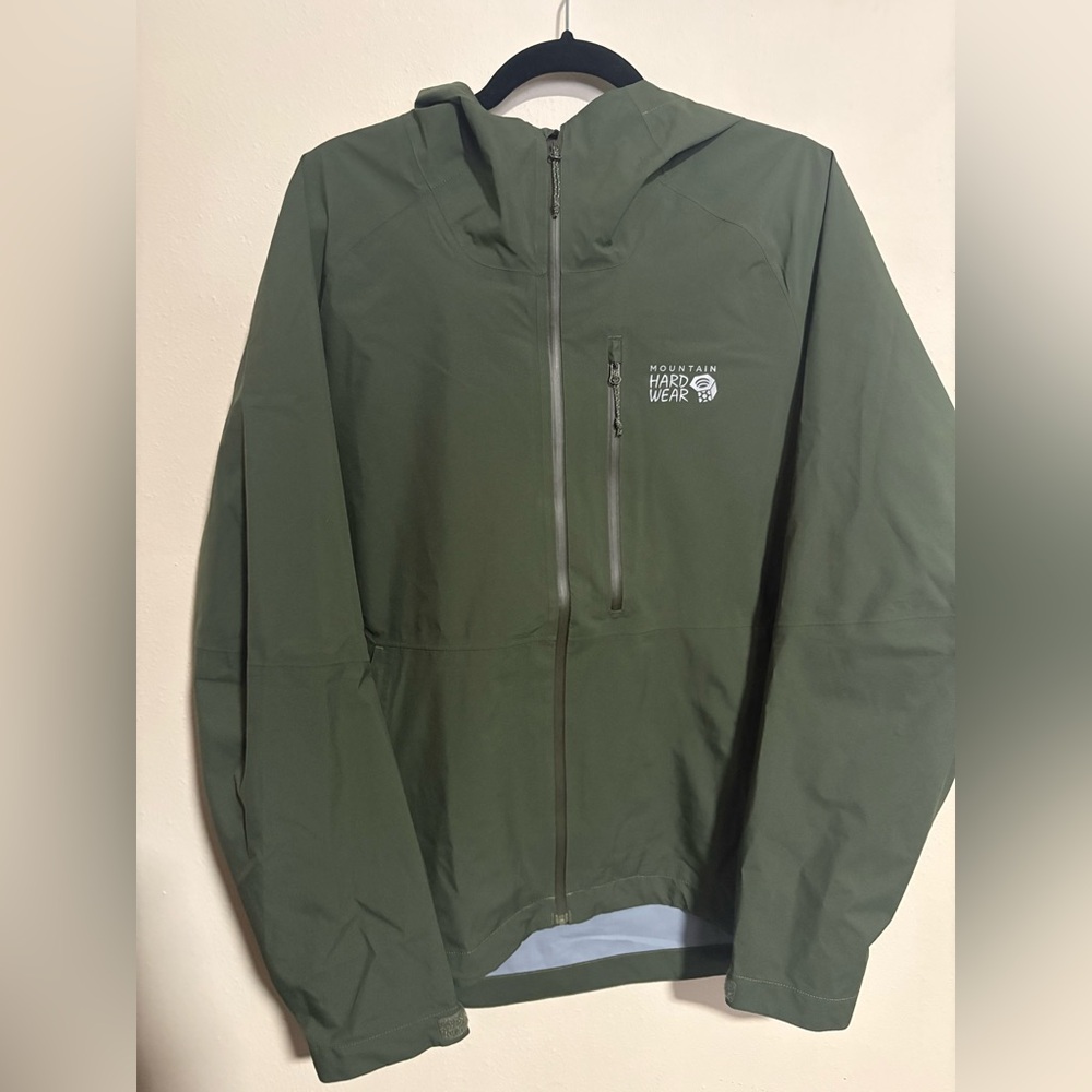 Mountain Hardwear Men's Stretch Ozonic Rain Jacket Arm Green Surplus Color